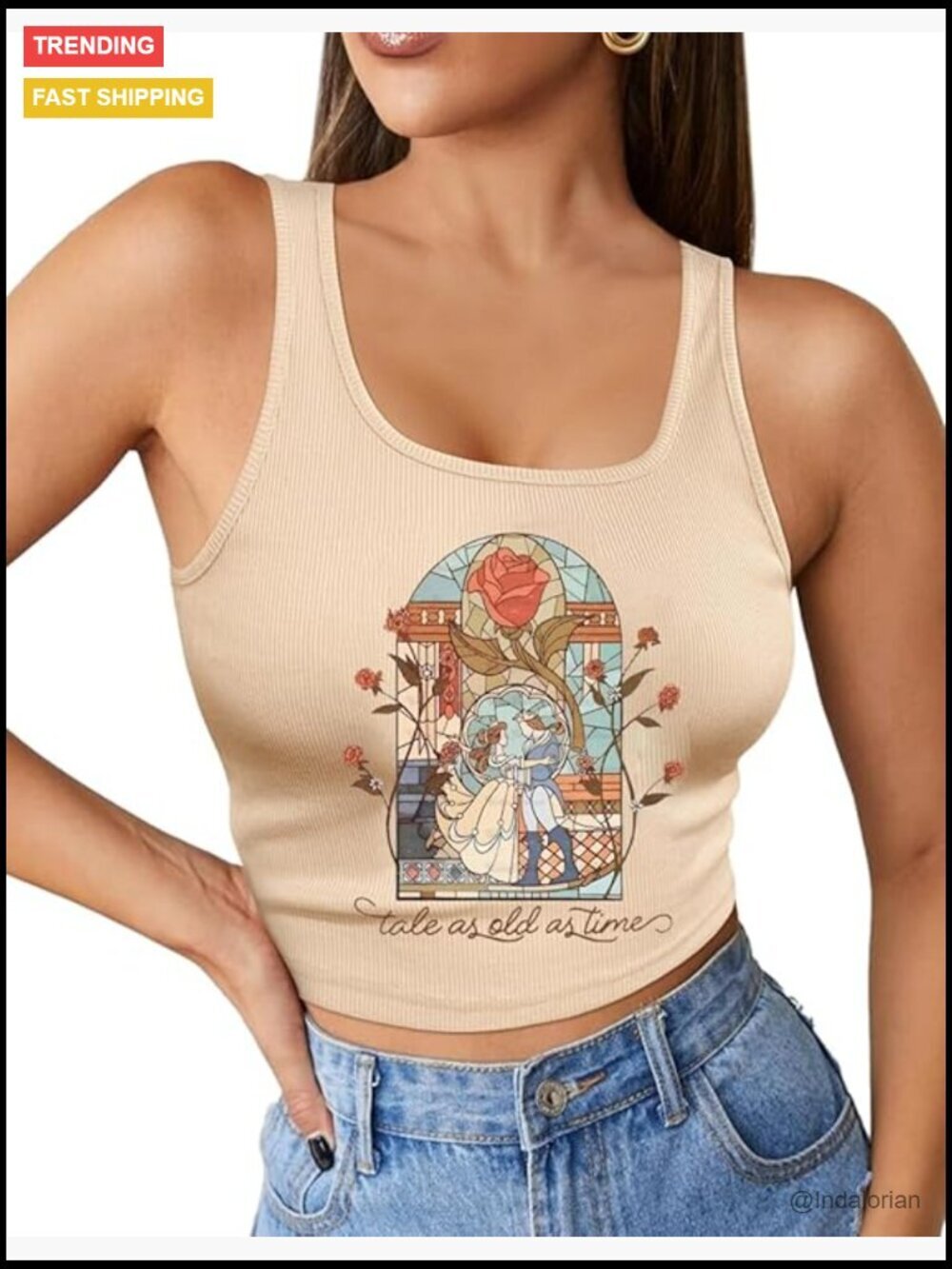 Magic Kingdom Crop Tank Top for Women Ribbed U Neck Sleeveless Tee Vacation Top